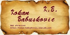 Kokan Babušković vizit kartica